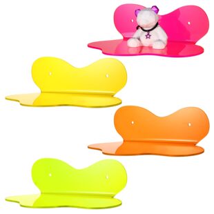 Caifan Acrylic Neon Color Wall-Mounted Small Floating Shelf Suitable for Plant Toys Cosmetics Photo Frame Storage