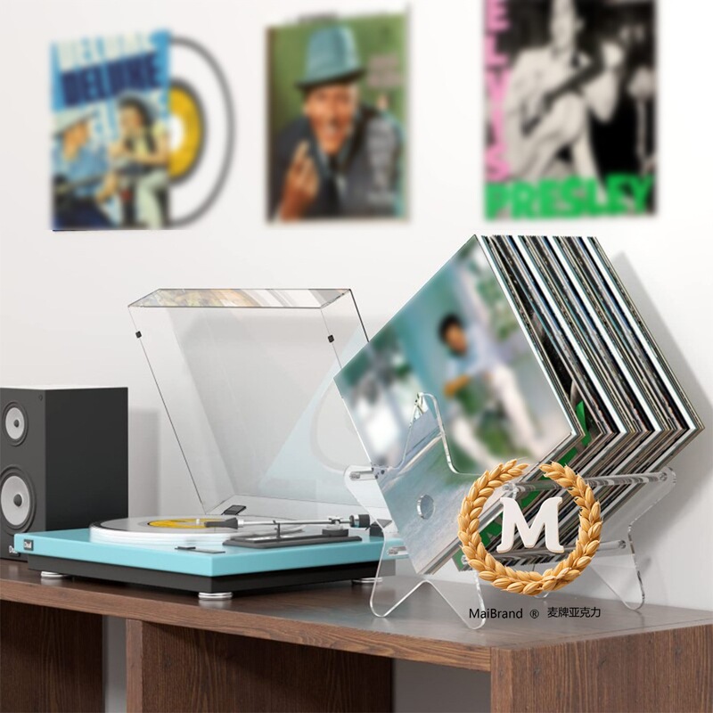 2025 New Durable Transparent Acrylic Record Display Stand Multifunctional Holder Portable Organizer for Books