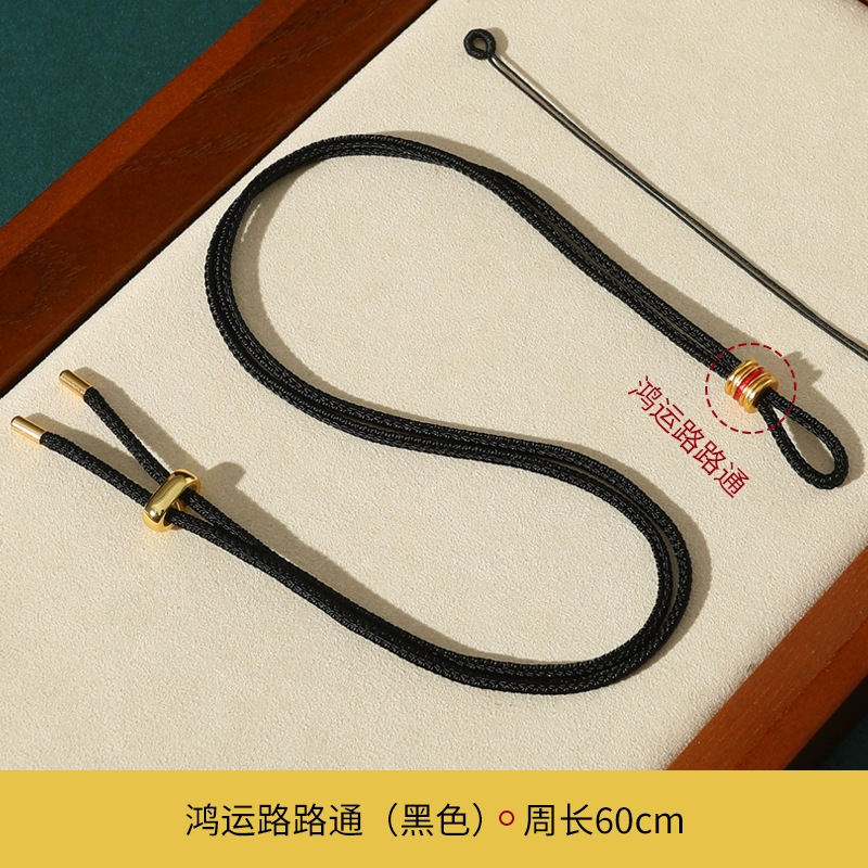 Laopou con colgante de oro cuerda tejida a mano brújula de ocho tesoros cuerda de colgante de jade de seguridad cuerda de grasa