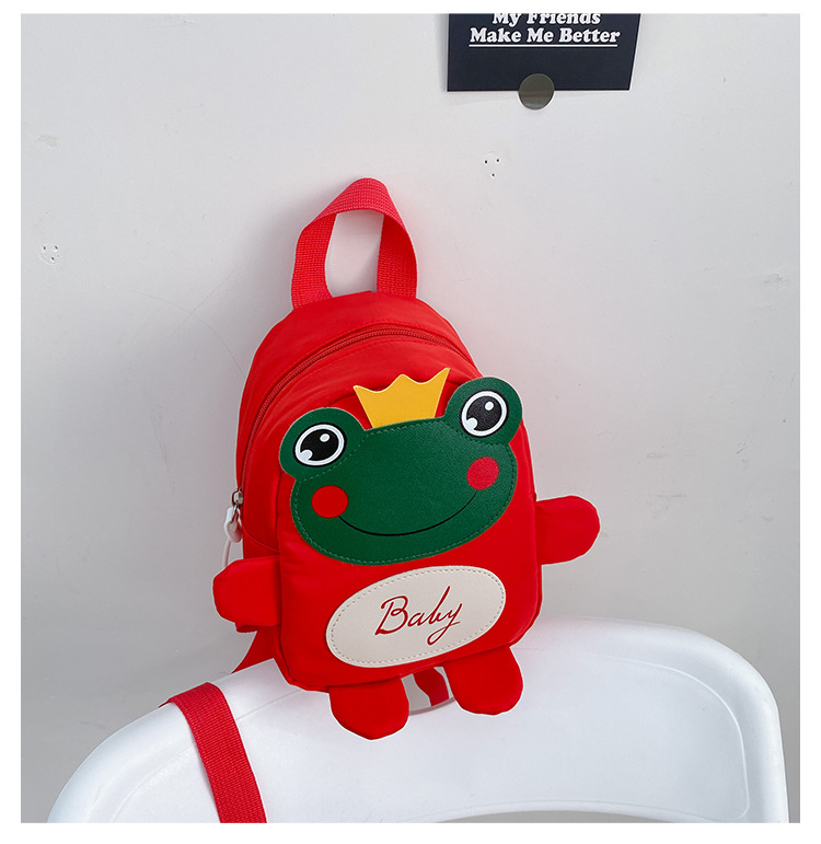 Kindergarten schoolbag for children, boys and girls, 1-3-5 years old, anti-wandering rope, cute frog, double-shoulder baby small backpack undefined