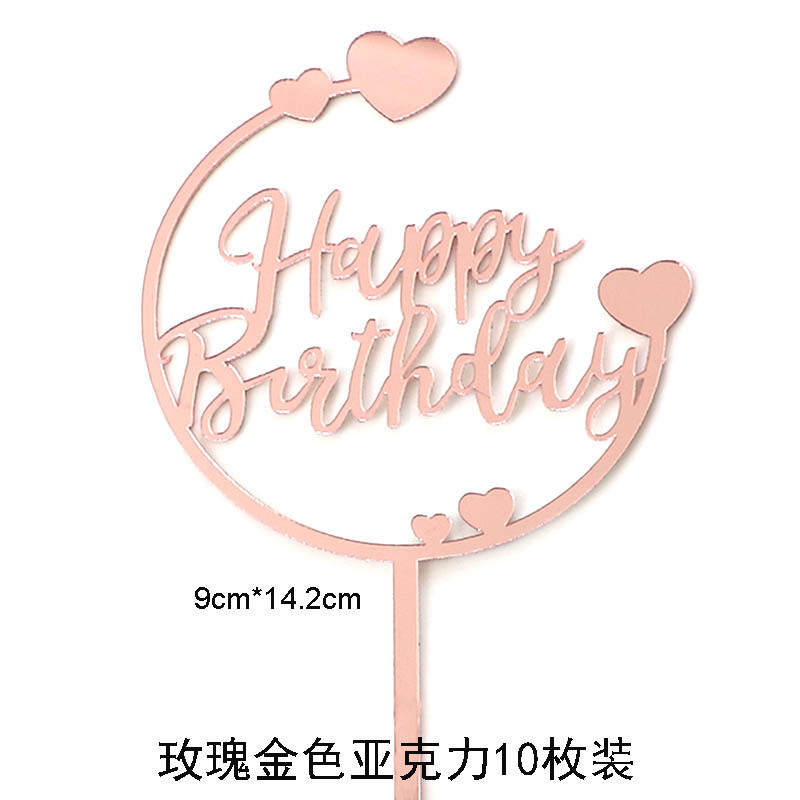 Copyright acrílico pastel decoración ins estilo creativo AMOR Feliz cumpleaños postre de mesa