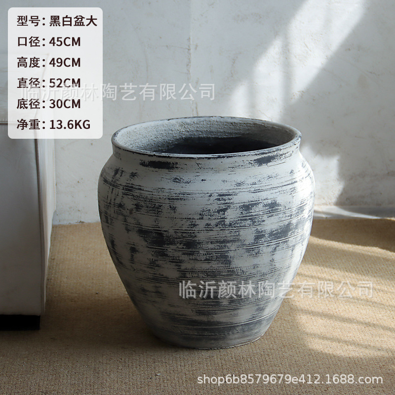 Retro cemento blanco gran estómago maceta tequila azul sala de estar verde maceta hotel centro comercial gran planta verde