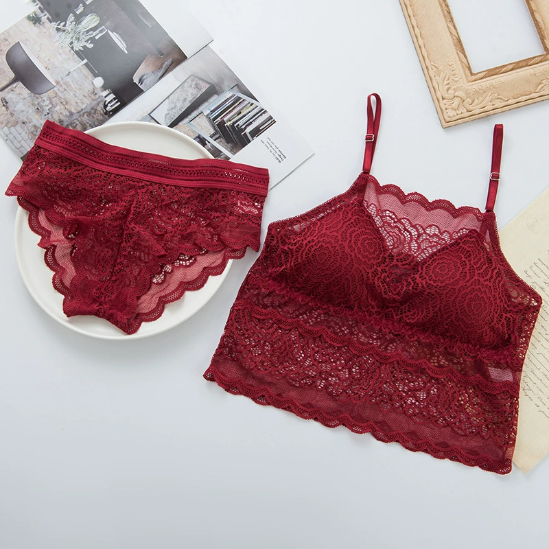 Long sexy base set, underwear, adjustable straps, wireless bra, vest