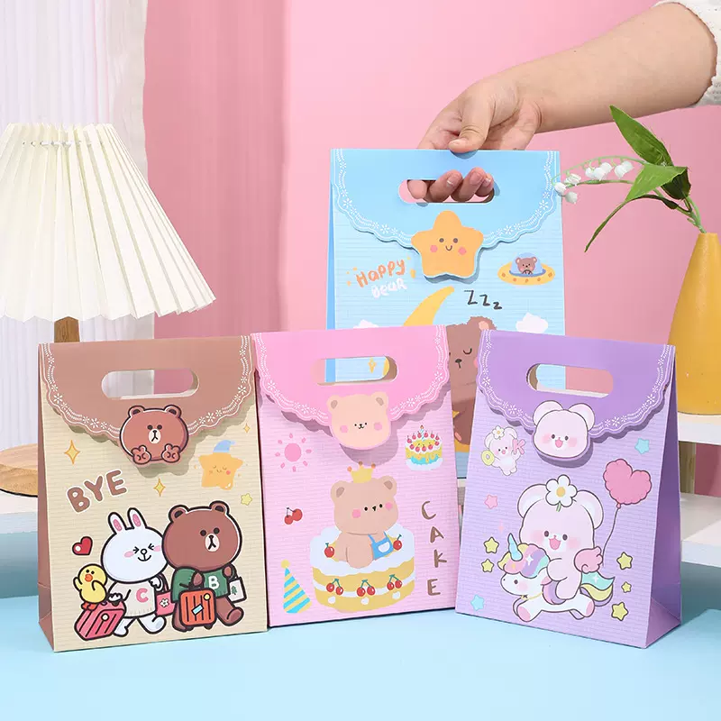 创意礼品袋油画手提袋礼袋立体感生日礼物袋学生送礼包装袋子纸袋