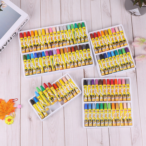 Wholesale silky oil pastels 12 colors 18 colors 24 colors 36 colors children's painting and doodle pens creative cartoon art brushes