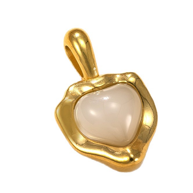 Colgante único moda transfronteriza joyería de acero inoxidable amor collar de piedra natural lujo ligero fábrica de accesorios de joyería de bricolaje simple