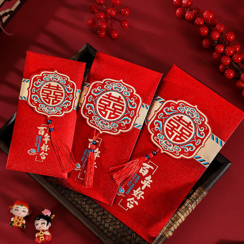 Ten thousand yuan Red envelope marry Dedicated Hi word suit tassels Red envelopes Packets Changed Manufactor wholesale