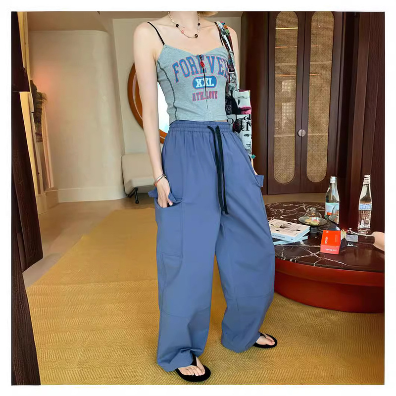 The in stock/chapter is good to wear! Breathable Quick-Dry Blue-Purple & Light Cream Crane Trousers