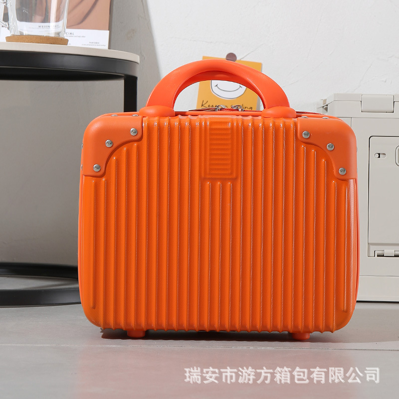 Portátil de equipaje de las mujeres pequeño ligero de 16 pulgadas mini lindo de 14 pulgadas caja de maquillaje contraseña bolsa de almacenamiento de viaje