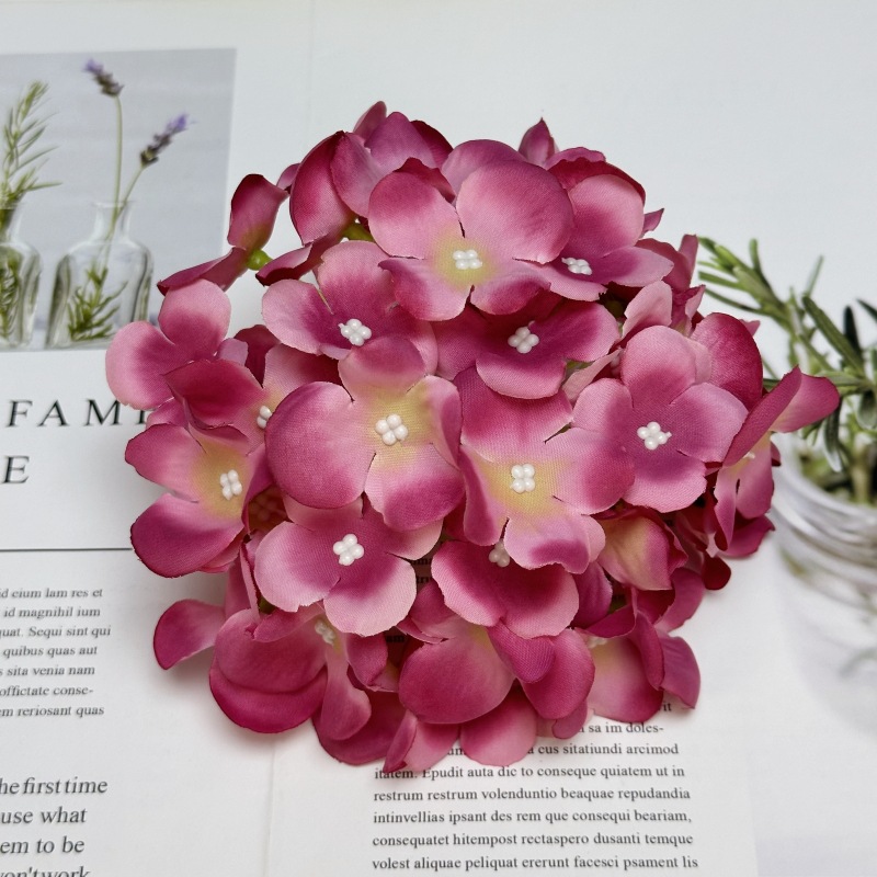 Simulación de 45 piezas de hortenida 15CM flores decorativas para el hogar arreglos de flores decorativos de boda tela de seda transfronteriza adornos falsos flores al por mayor