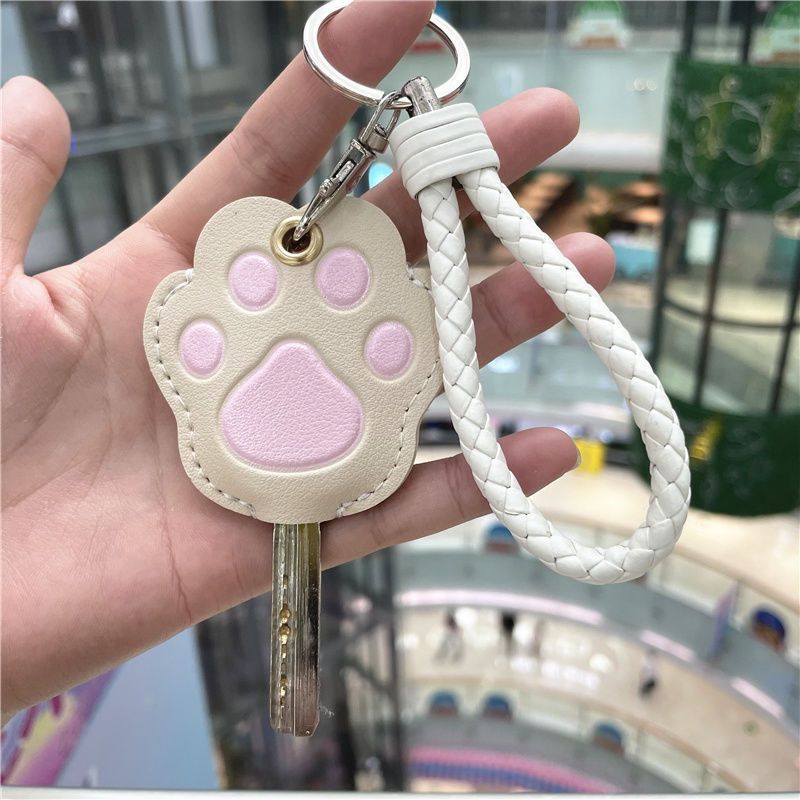 卡通猫爪钥匙扣挂件个性可爱女家用电梯门禁卡套电动车钥匙套加大|undefined