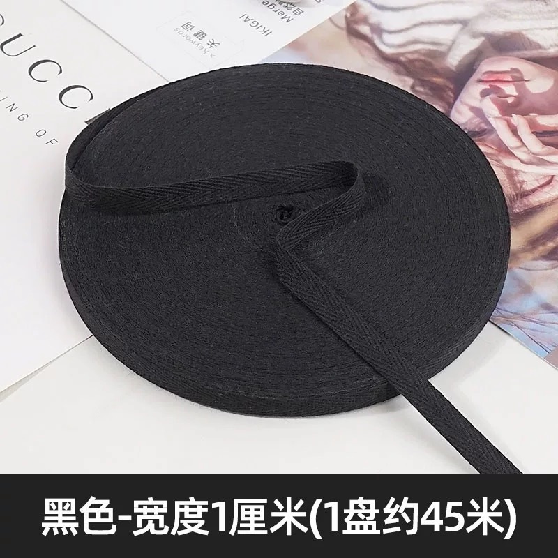 1cm de color algodón herringbone banda de borde de ropa textil casera banda de borde rodante banda de borde de cuello trasero chaqueta cuello prensado banda de borde