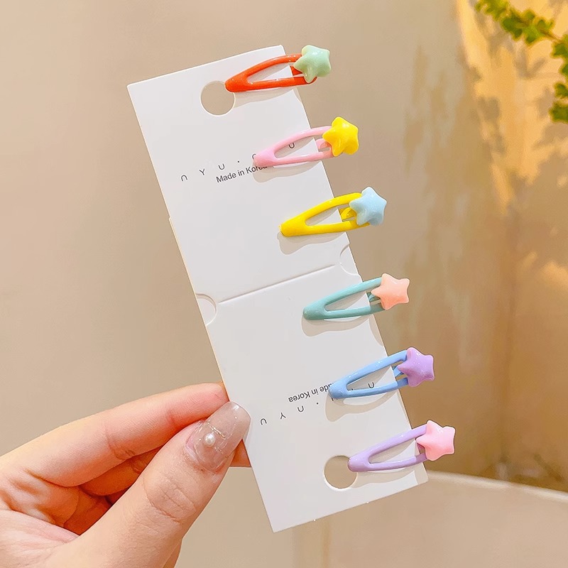 Color brillante dibujos animados de geometría de frutas para el cabello de niños no lastimar clip de cabello BB para mujeres frises acabado clip lateral de cabello roto de alto nivel