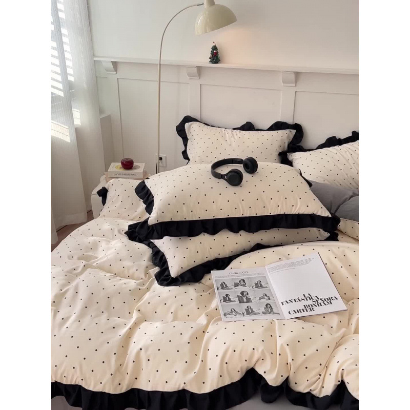 Conjunto de cama vintage boho francês nórdico com estampa de borboletas, quatro peças, 100% algodão lavado, estilo princesa Hepburn, capa de edredom e_voghion.com