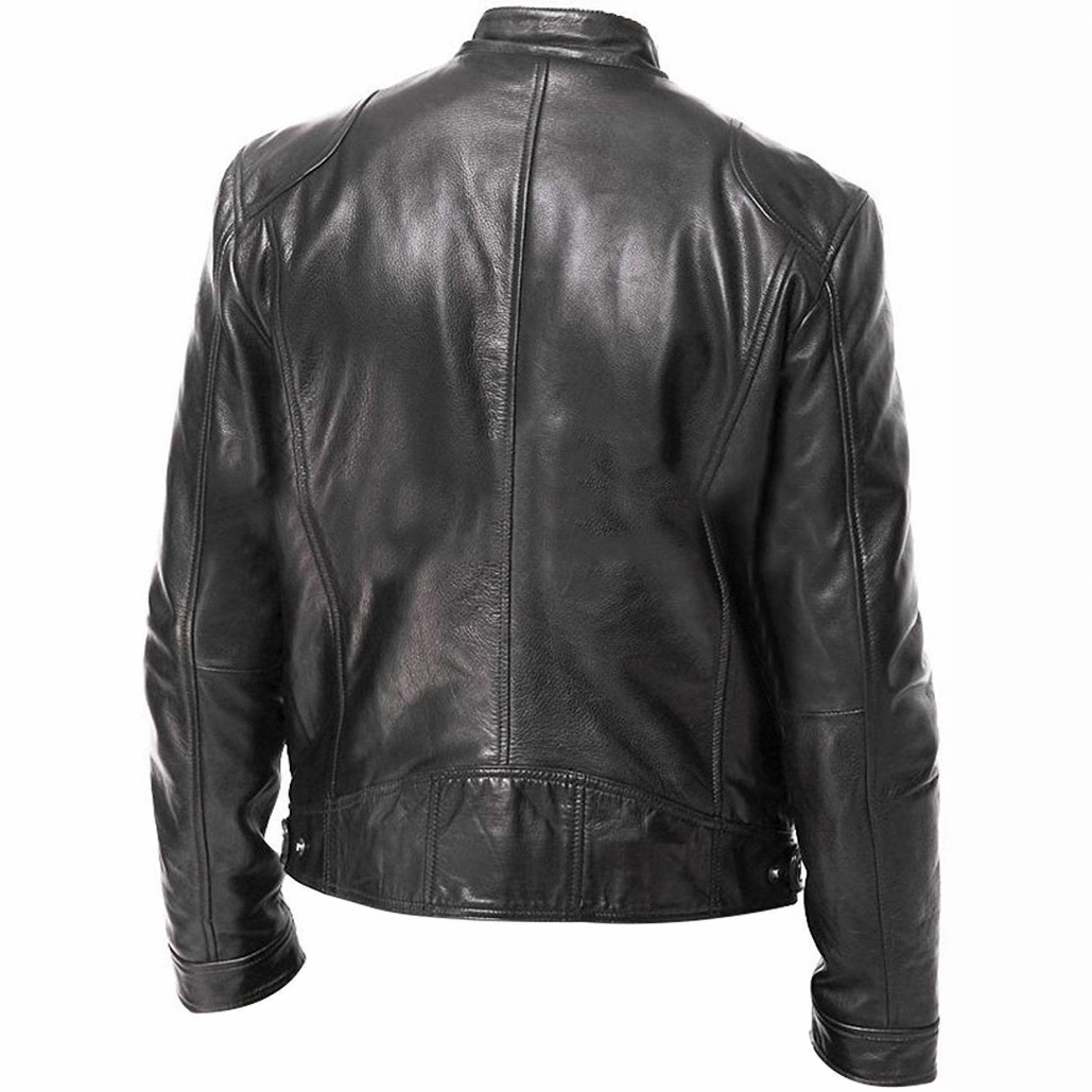 Transfronterizo chaqueta de cuero de tamaño europeo tendencia de cuello de hombre primavera y otoño nueva chaqueta de cuero guapo traje de motocicleta chaqueta de tamaño grande juvenil