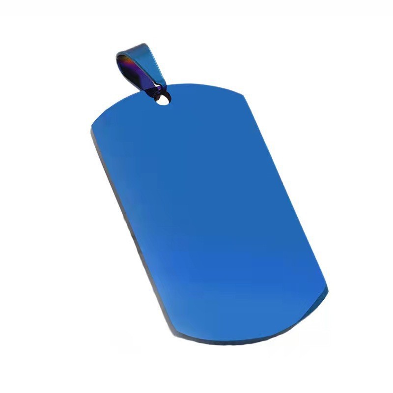 16g Weight 1 Piece 28*50mm Alloy Customization Laser Engraving Solid Color Pendant Chain DIY Jewelry Accessories