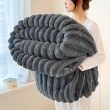 S 67940 Double-Layer Rabbit Fur-Like Blanket �p�ӷ��ýq�w̺