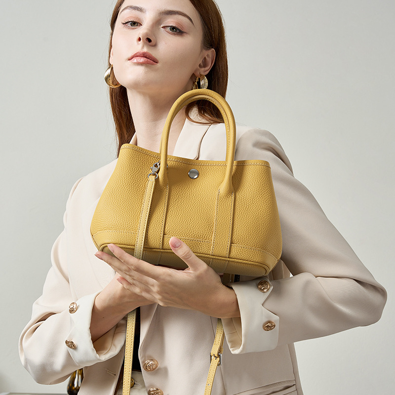 Niche Design New Crossbody Genuine Leather Women's Bag - Premium Top Grain Cowhide Mini Handheld Garden Bag - Thumbnail 2