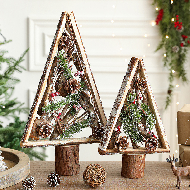 Nuevos adornos de Navidad transfronterizos adornos de árbol de Navidad de madera escritorio decoración de ventanas de decoración de Navidad props de escena