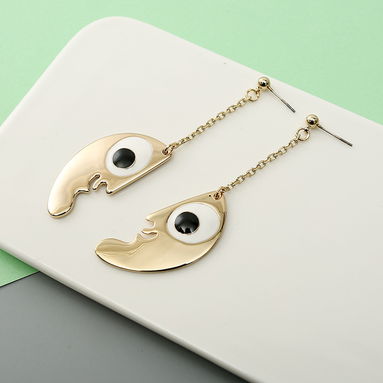 Fashion Big Eyes Side Face Alloy Earrings Wholesale display picture 6