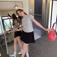 2024复古小碎花半身裙夏季韩版小碎花甜美华夫格高腰A字小短裙女