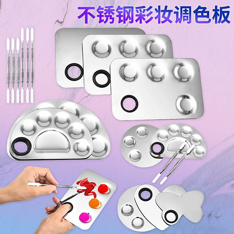 Палитра из нержавеющей стали Палитра для макияжа Живопись Красота Макияж Примирение Фонд Жидкие панели Инструменты для макияжа Оптовая торговля
