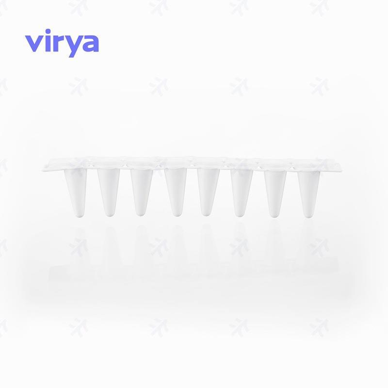 Virya 3310173 PCR耗材 0.1mlPCR 8联排管盖，孔型平盖，白色管