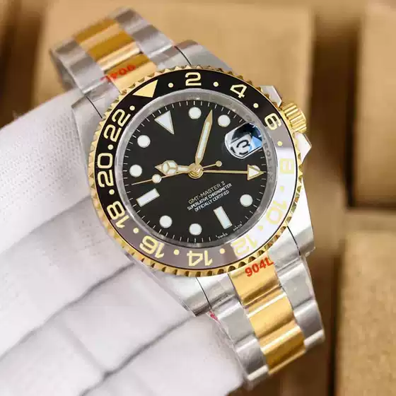 2021 Foreign Trade Labor Water Ghost Famous Watch Gold Fashion Steel Band GMT Mechanical Watch Men Brand Wristwatches Wholesale