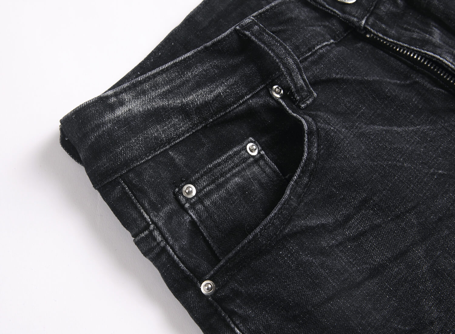 Herren Slim Fit Stretch Jeans Mit Strass Patchwork Design_voghion.com