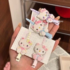 坐姿KT猫尖嘴夹ins立体少女心百搭日系刘海侧边夹头饰女生碎发