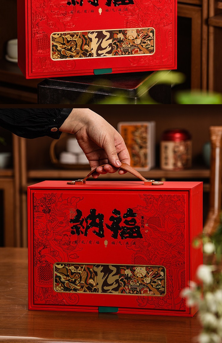 Nafu Double Gift Box American Ginseng Dendrobium Red Ginseng Herbal Gift Set 500g Dried Tonic Herbs for Cooking and Gifting preparation