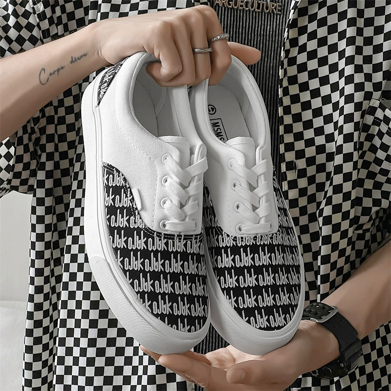 Новая цветная шнуровка холст мужской обуви тренд дикие студенческие кроссовки пара повседневная обувь низкий уровень резиновой обуви