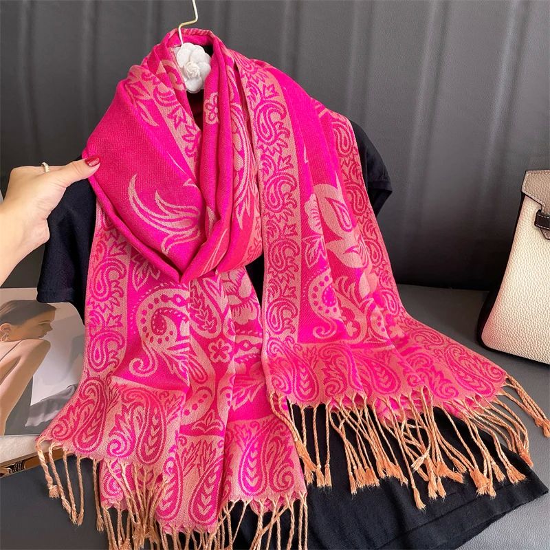 Tassel Blanket Design Thick Pashmina New Winter Warm Shawl W
