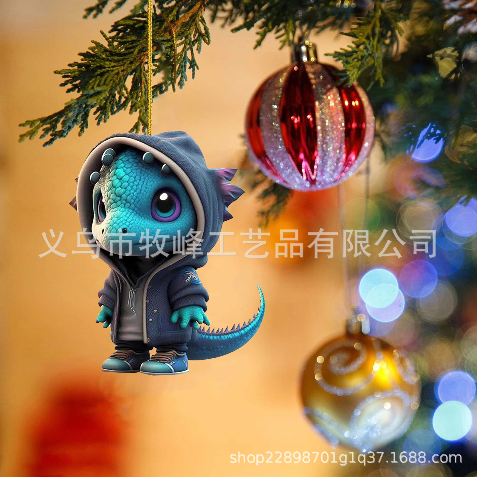 2023 transfronteriza nuevo dinosaurio elfo árbol de Navidad colgante Navidad lugar decoración del hogar regalo de los niños