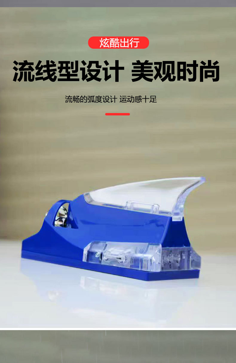 New Wind-Powered Light with Shark Fin Design, Flashing Anti-Rear Collision Warning Light, Wind-Powered Decorative Light, Car Exterior Modification Accessories