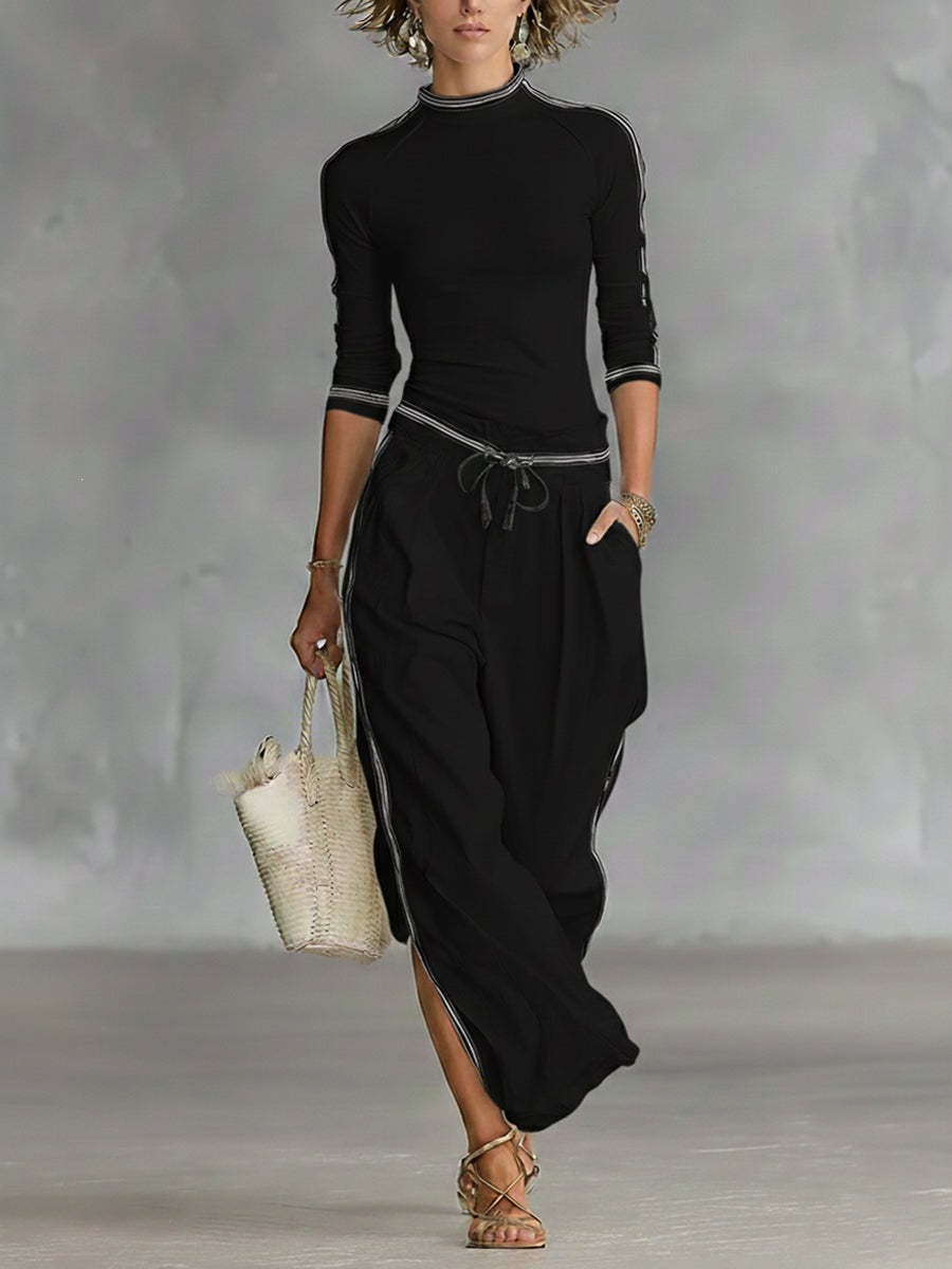 Conjunto de Playera y Pantalones a Rayas Estampados de Poliéster image 9