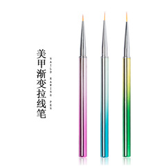 Cross-border new Japanese-style nail art brush tool set of 3, dazzling metal rod colorful flower pulling pen wholesale