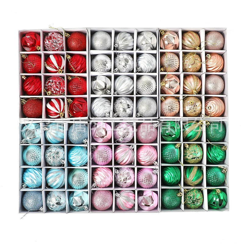 В наличии 6 см порошок Рождественский шар 12 комплектов коробок Рождественская елка висит шар торговый центр окно украшения шар производители оптом