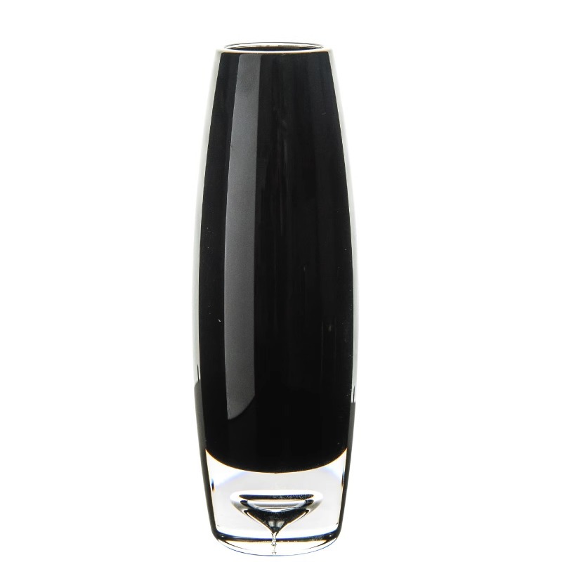 Importado PC anti-caída pequeño jarrón negro decoración en el hogar simple creativo sobre flores ligeras de lujo jarrón de escritorio