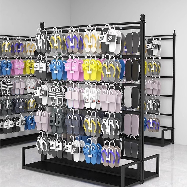 Clothing store slippers display rack supermarket shopping mall shoes shelf cotton shoes sandals shop socks rack display multi-layer Clothing store slippers display rack supermarket shopping mall shoes shelf cotton shoes sandals shop socks rack display multi-layer