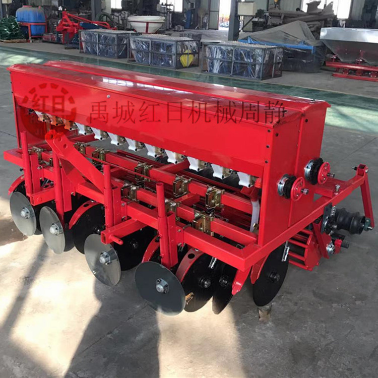 小麦播种机厂家  红日机械小麦施肥播种机  拖拉机悬挂玉米播种机