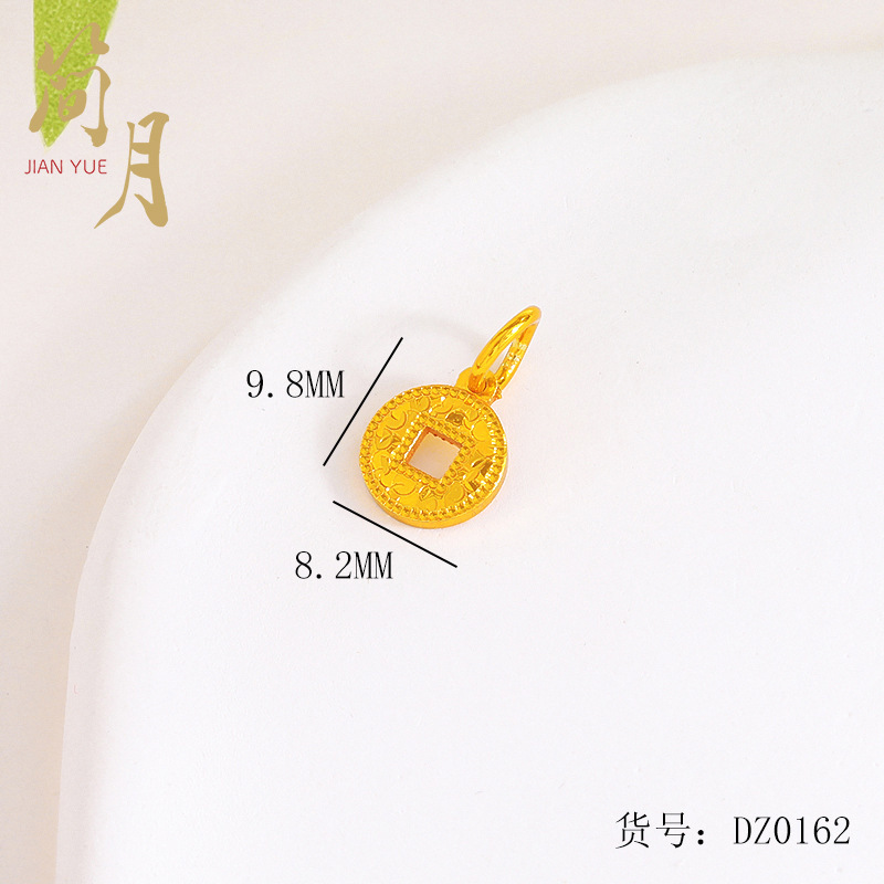 沙金diy手工配件小吊坠转运高档精工强保色吉祥串福项圈挂链饰品|undefined