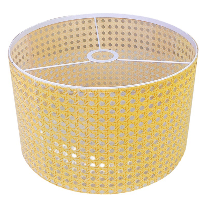 Los fabricantes suministran ratán tejido pantalla de malla hexagonal pantalla E27 ratán real imitación ratán tejido pantalla lámparas de iluminación