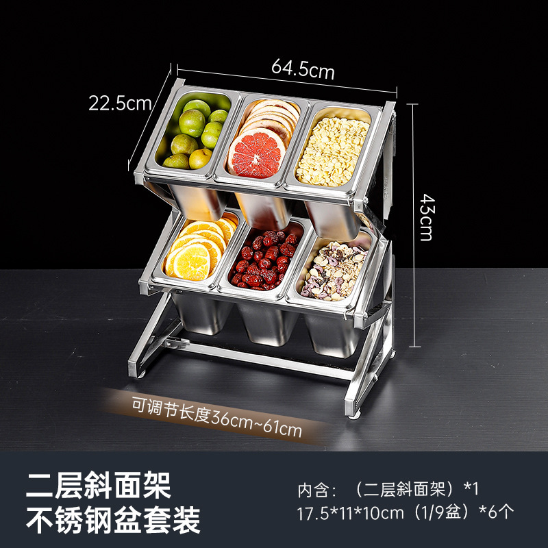 Caja de acero inoxidable multicapa de material pequeño porción de cuenca estante telescópico tienda de té de leche tienda de hot pot comidas cajas de frutas de material pequeño image 19