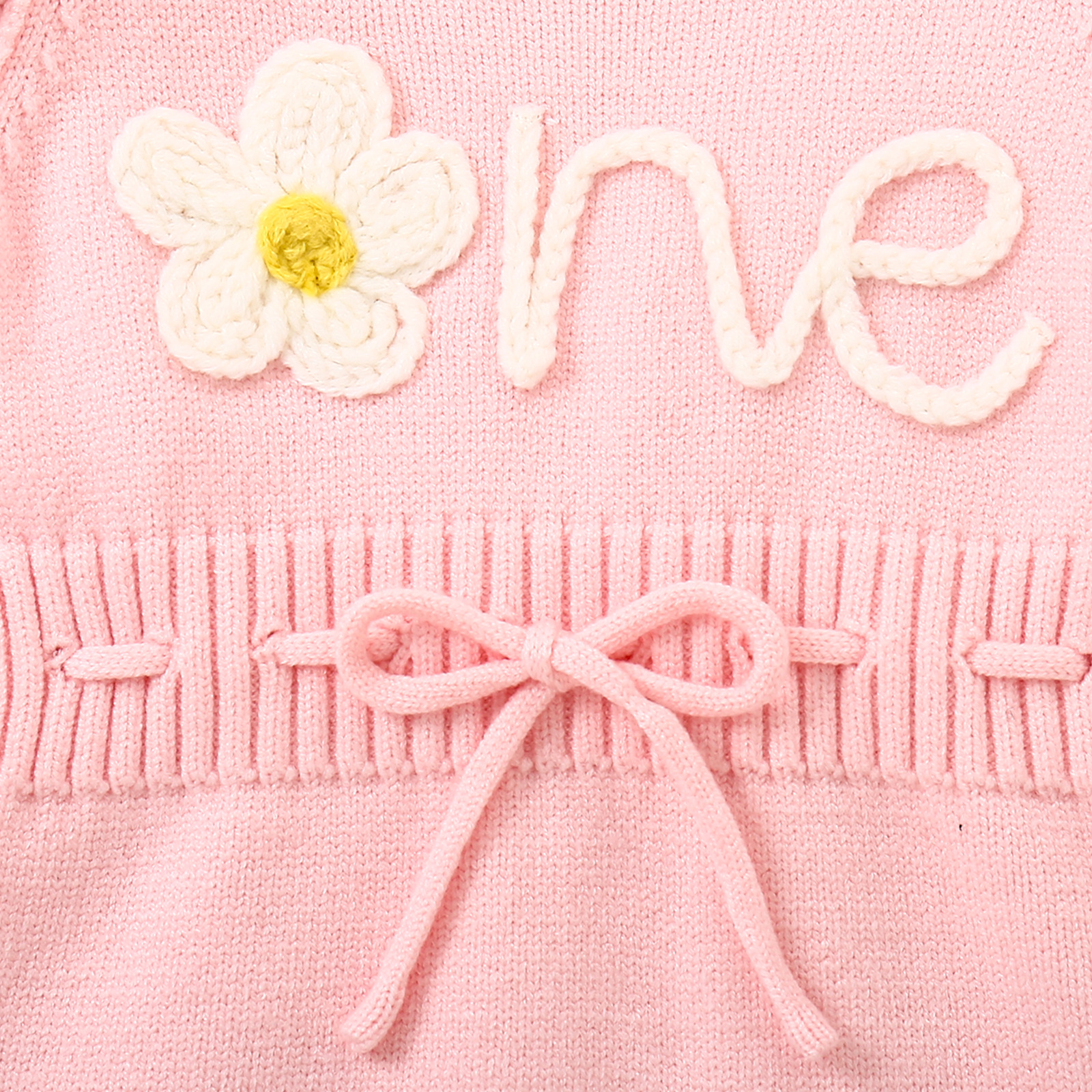 Baby Girl Flounced Sleeve Letters Flower Embroidery Lace Button Romper