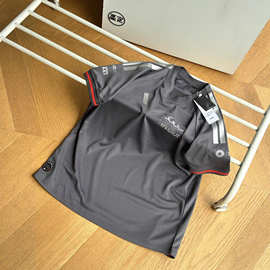 高版本跨境赛车手户外男士工艺运动速干短袖t恤透气圆领压胶T恤