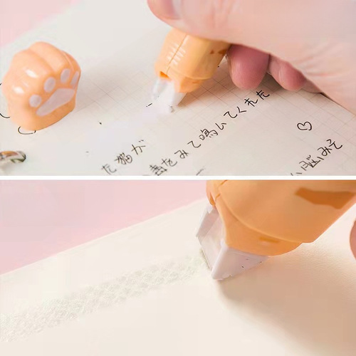 Cat Paw Correction Tape Dot Glue Two-in-One Creative Stationery Student Planner Correction Tape Double-Sided Adhesive Wholesale