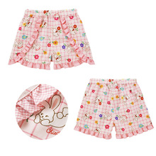 童装 2025年夏季新款女童卡通大兔子花朵满印花边短裤