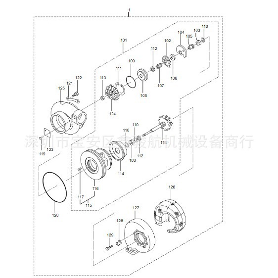 适用S16R2/S6A3三菱49382-08120增压器组件49382-08120增压器组件