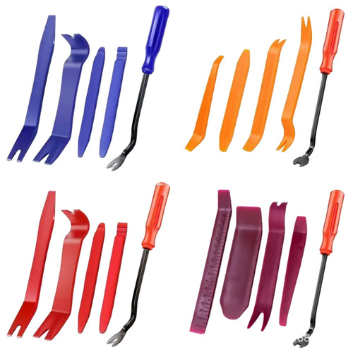 5pcs Car Door Panel Interior Pry Bar Clip Nail Remover 19pcs Navigation Dashboard Modification Adhesive Clip Screwdriver
